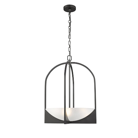 Z-Lite Devon Pendant, 4-Light, 18 In.W x 24.5 In.H, Matte Black/Sand Blast 1947-24MB